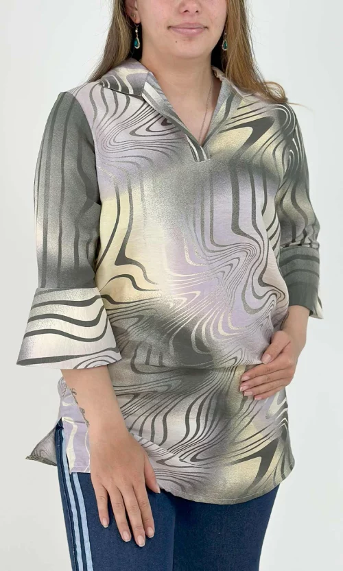 Blusa mujer manga 3/4 estampada