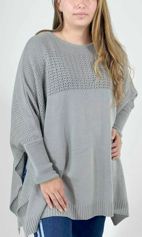 Ruana mujer unicolor
