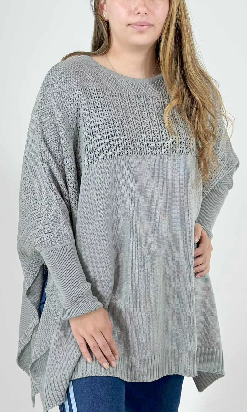 Ruana mujer unicolor