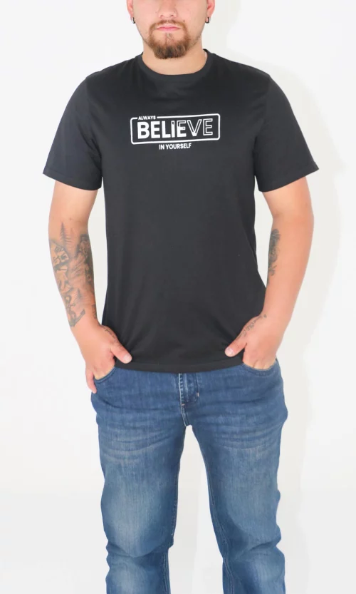Camiseta hombre manga corta estampada
