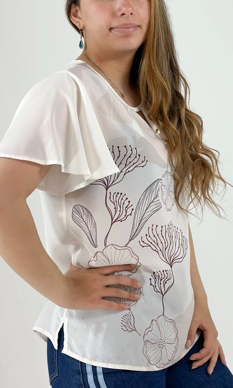 Blusa mujer manga corta estampada - Imagen 7