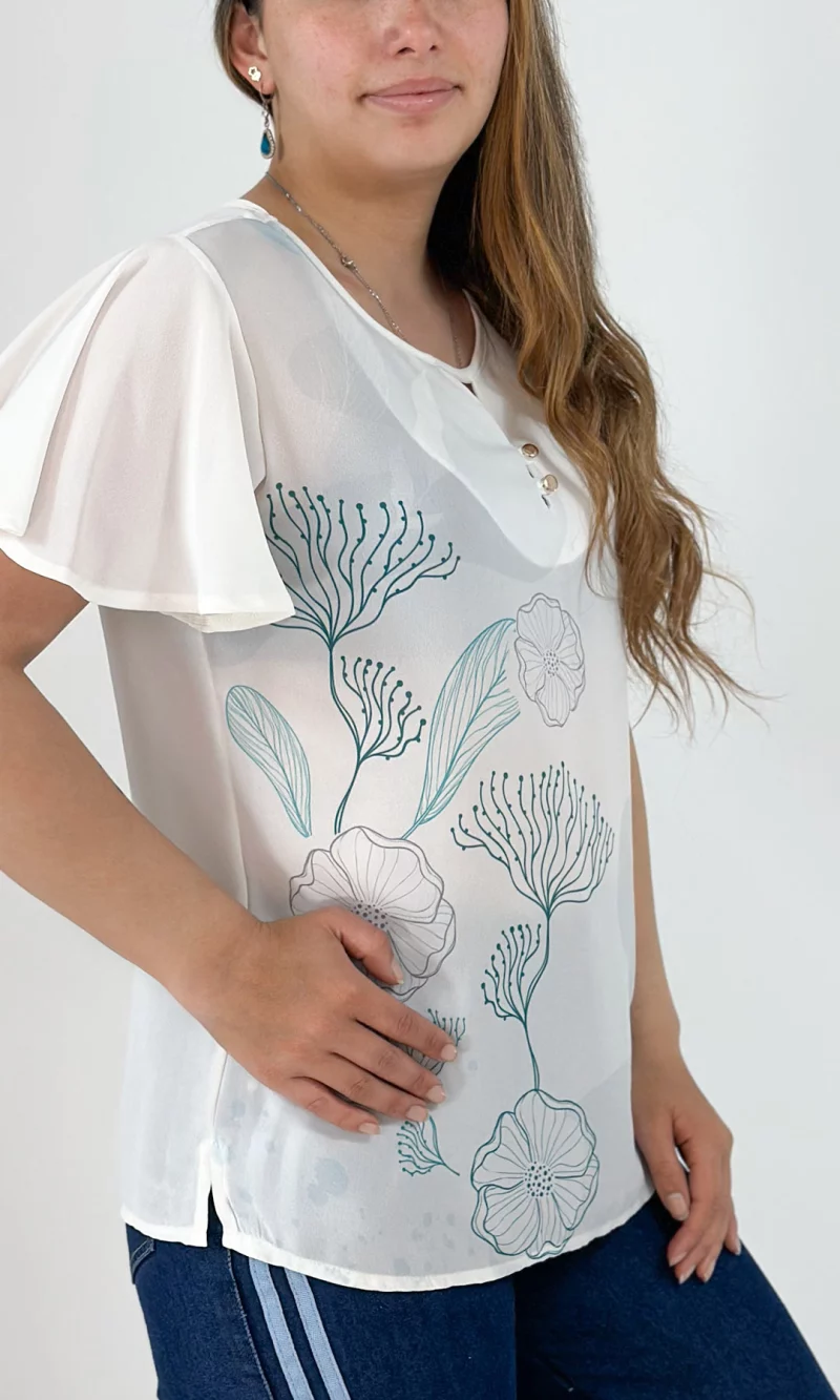 Blusa mujer manga corta estampada - Imagen 2
