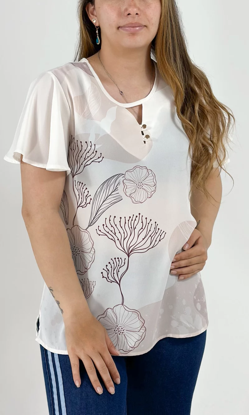 Blusa mujer manga corta estampada - Imagen 6