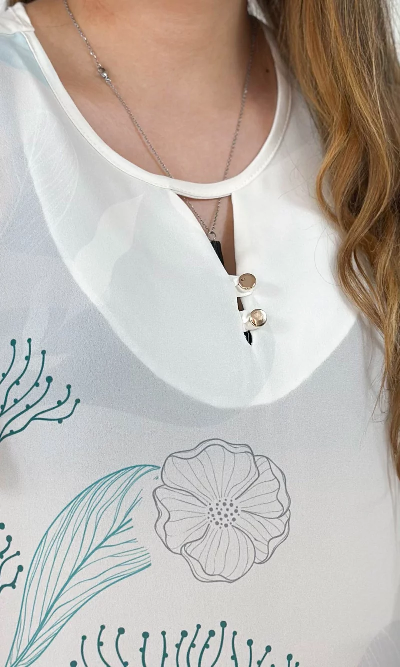 Blusa mujer manga corta estampada - Imagen 4