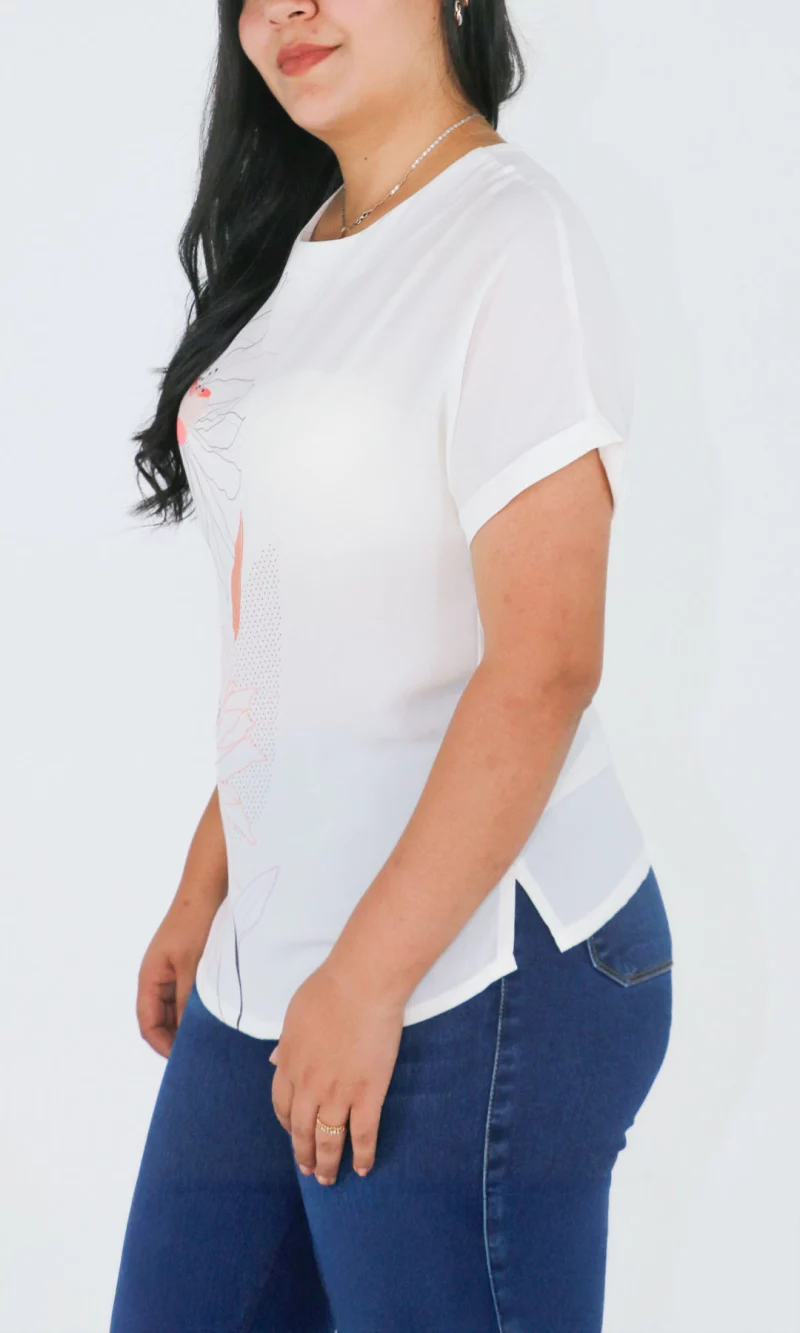 Blusa mujer manga corta estampada - Imagen 3