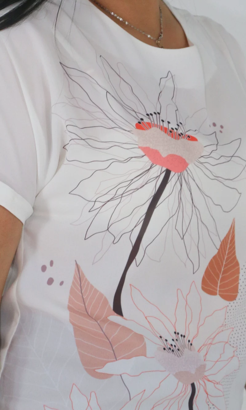 Blusa mujer manga corta estampada - Imagen 2