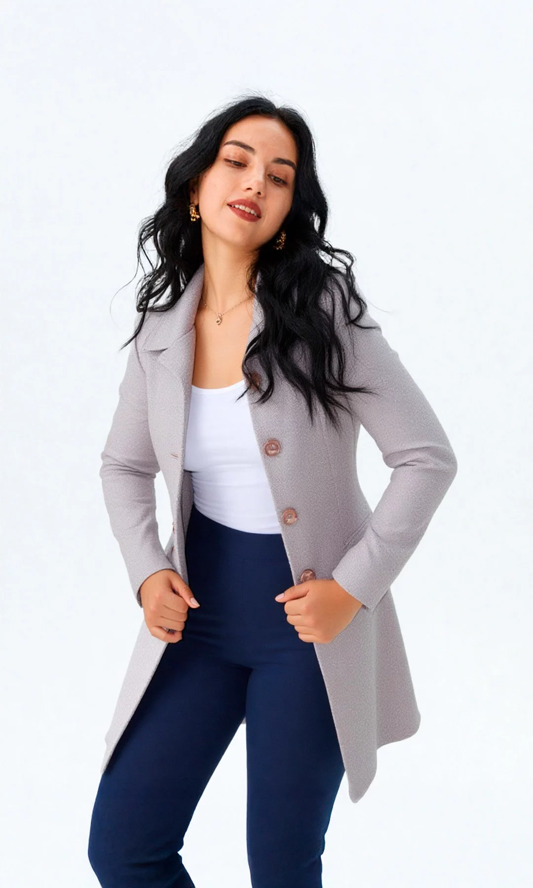 Gabán mujer unicolor - Imagen 6