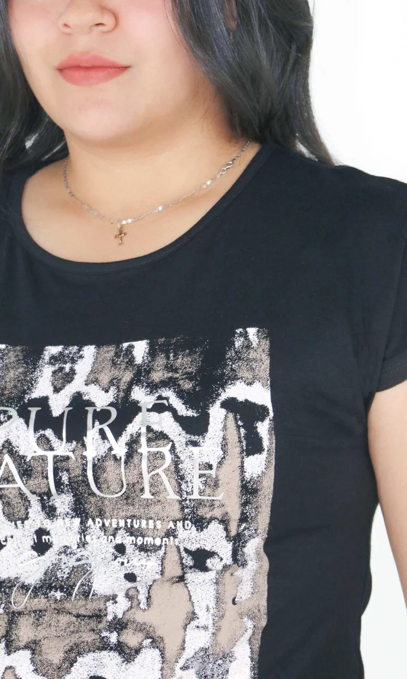 Camiseta mujer manga 3/4 estampada - Imagen 2