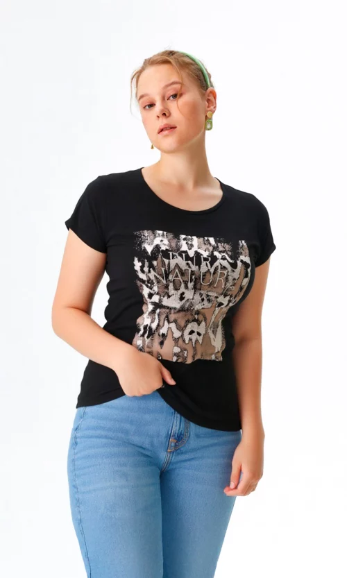 Camiseta mujer manga 3/4 estampada