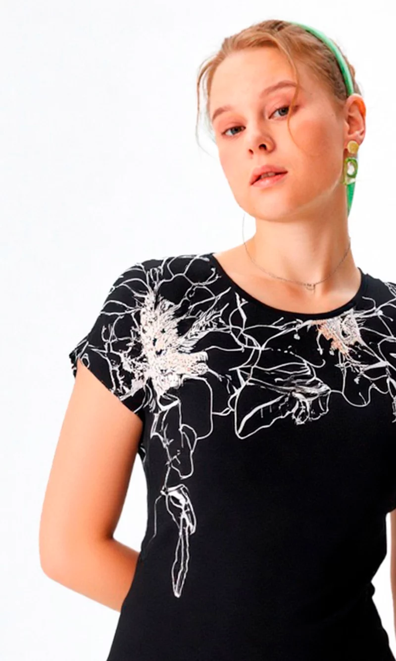 Camiseta mujer manga corta estampada - Imagen 2
