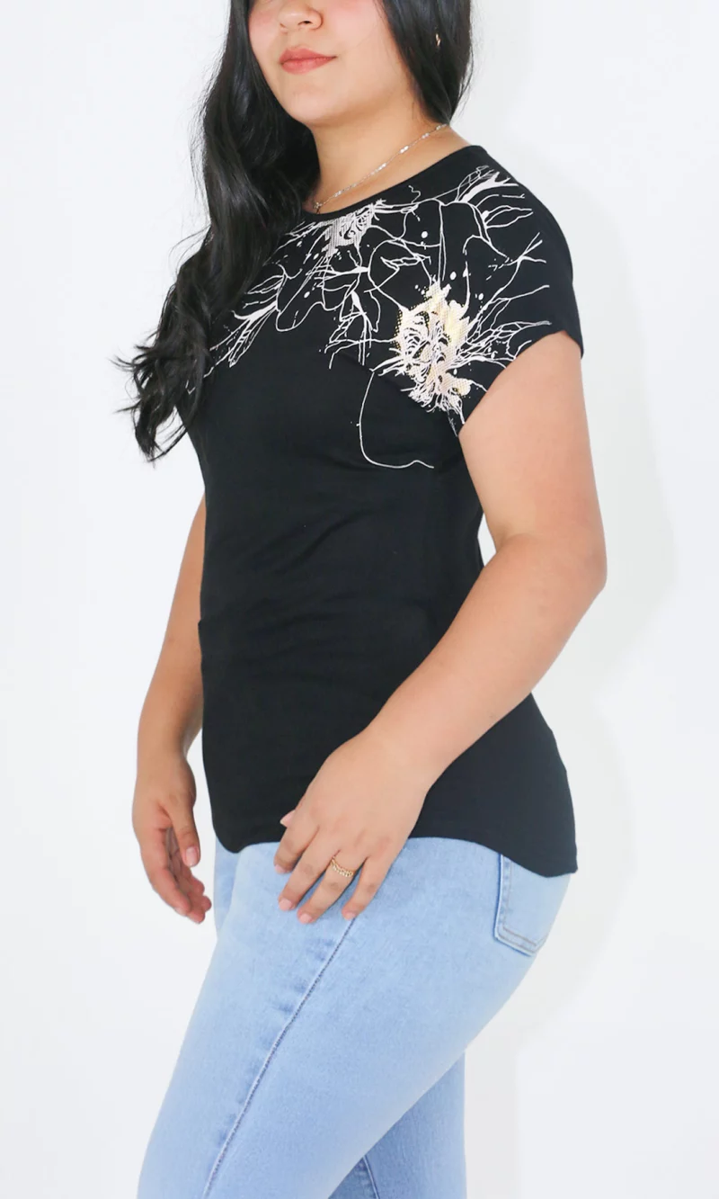 Camiseta mujer manga corta estampada - Imagen 3