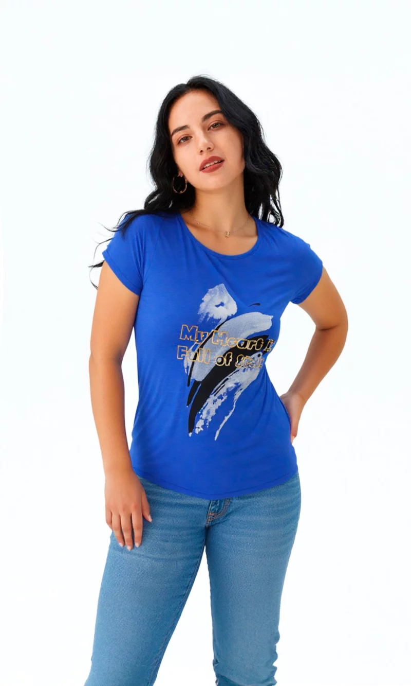 Camiseta mujer manga corta estampada