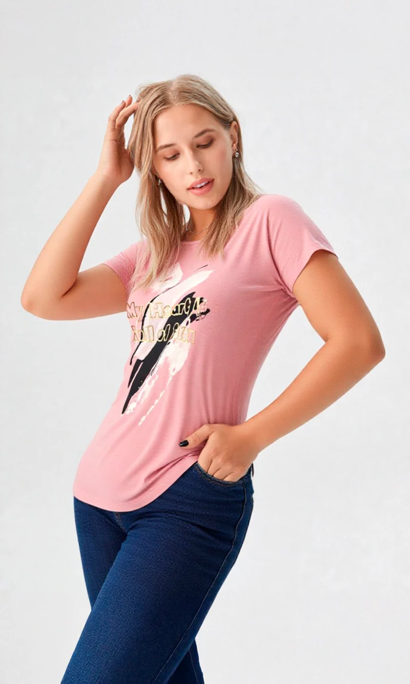 Camiseta mujer manga corta estampada - Imagen 6