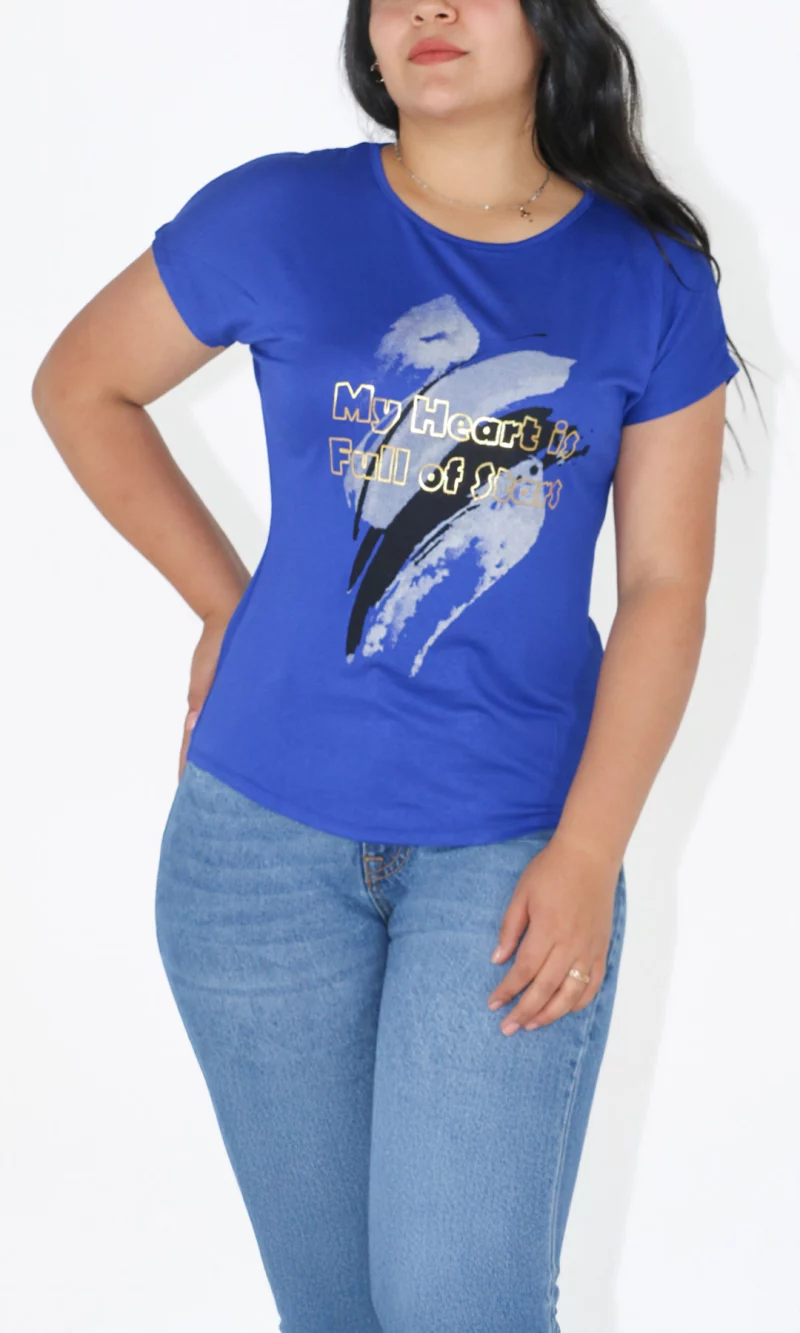 Camiseta mujer manga corta estampada