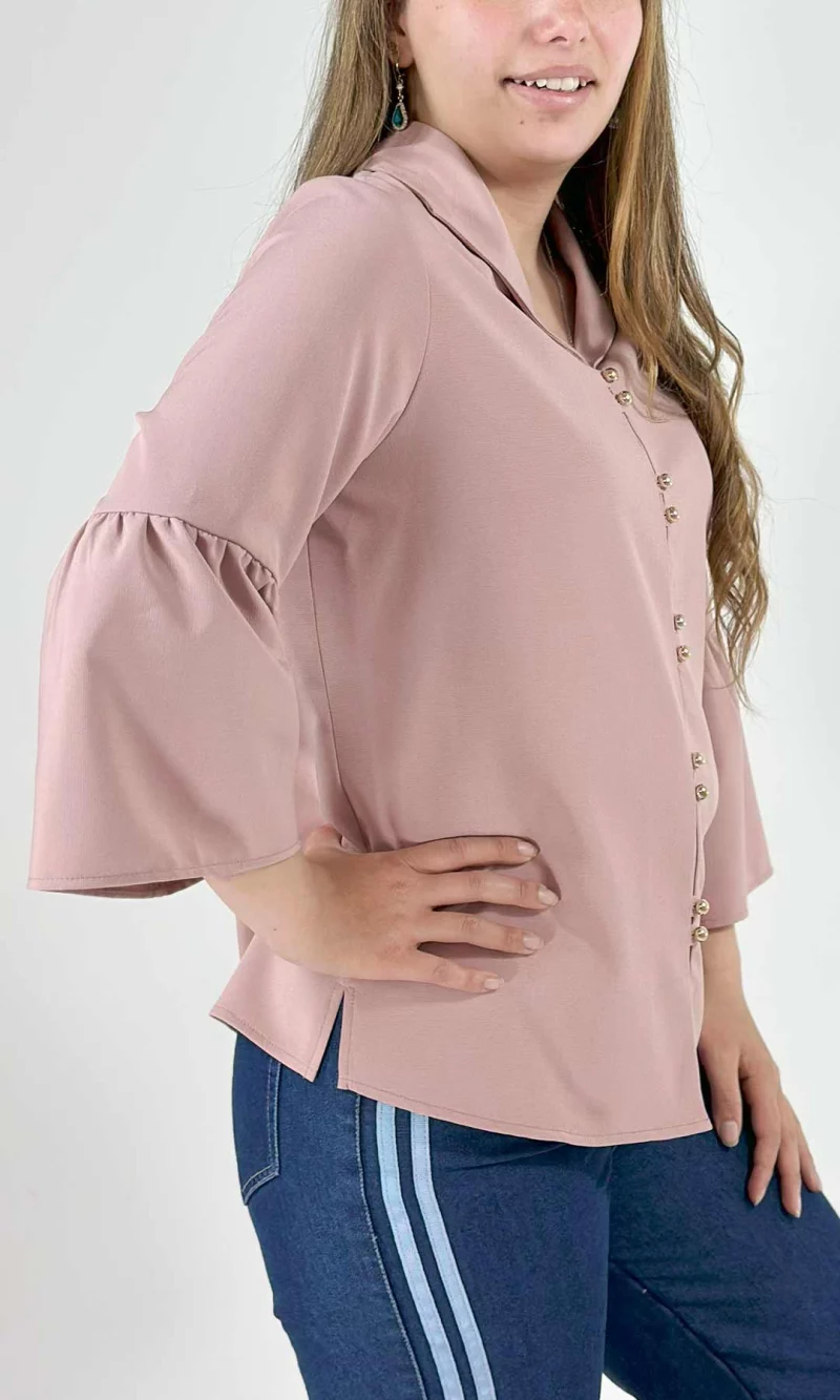 Blusa mujer manga 3/4 unicolor - Imagen 6