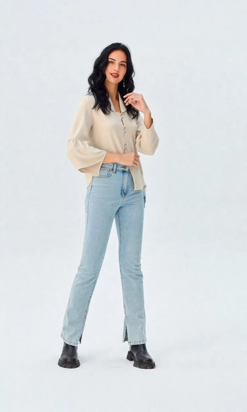 Blusa mujer manga 3/4 unicolor - Imagen 6