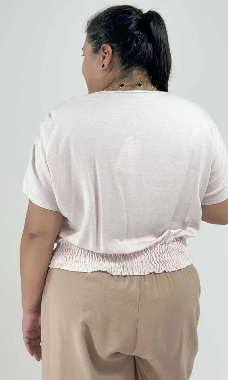 Blusa mujer manga corta unicolor - Imagen 8