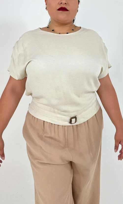 Blusa mujer manga corta unicolor