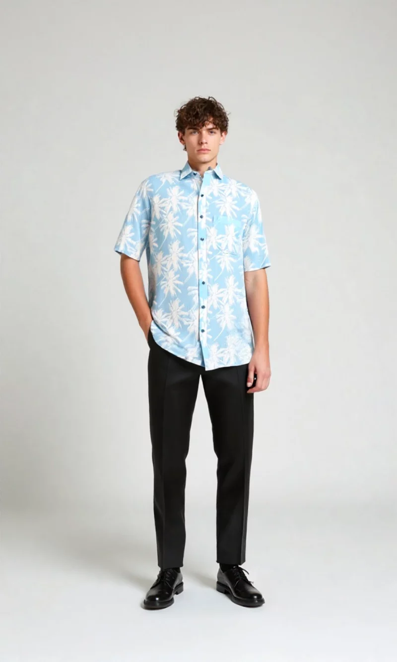 Camisa hombre manga corta estampada - Imagen 4