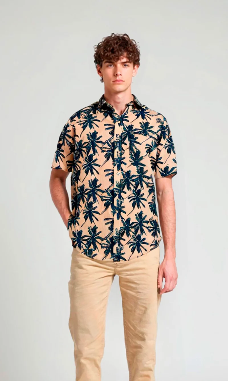 Camisa hombre manga corta estampada - Imagen 2