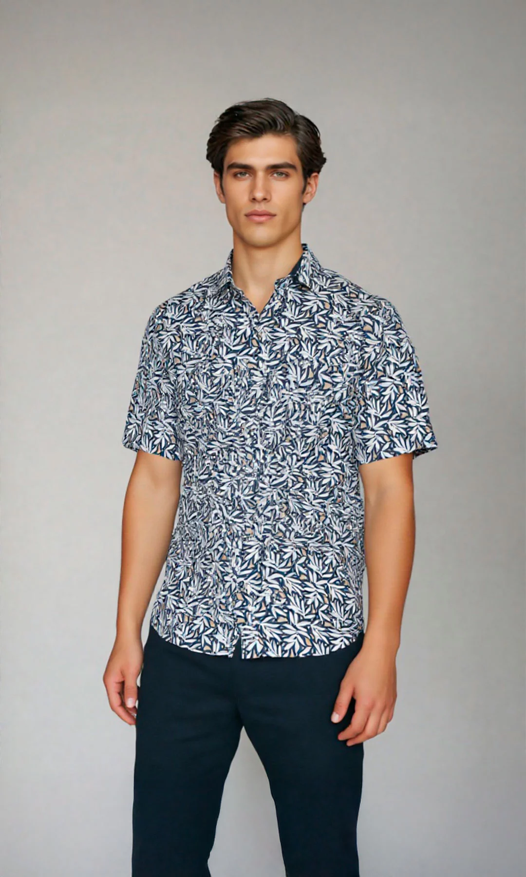 Camisa hombre manga corta estampada - Imagen 2