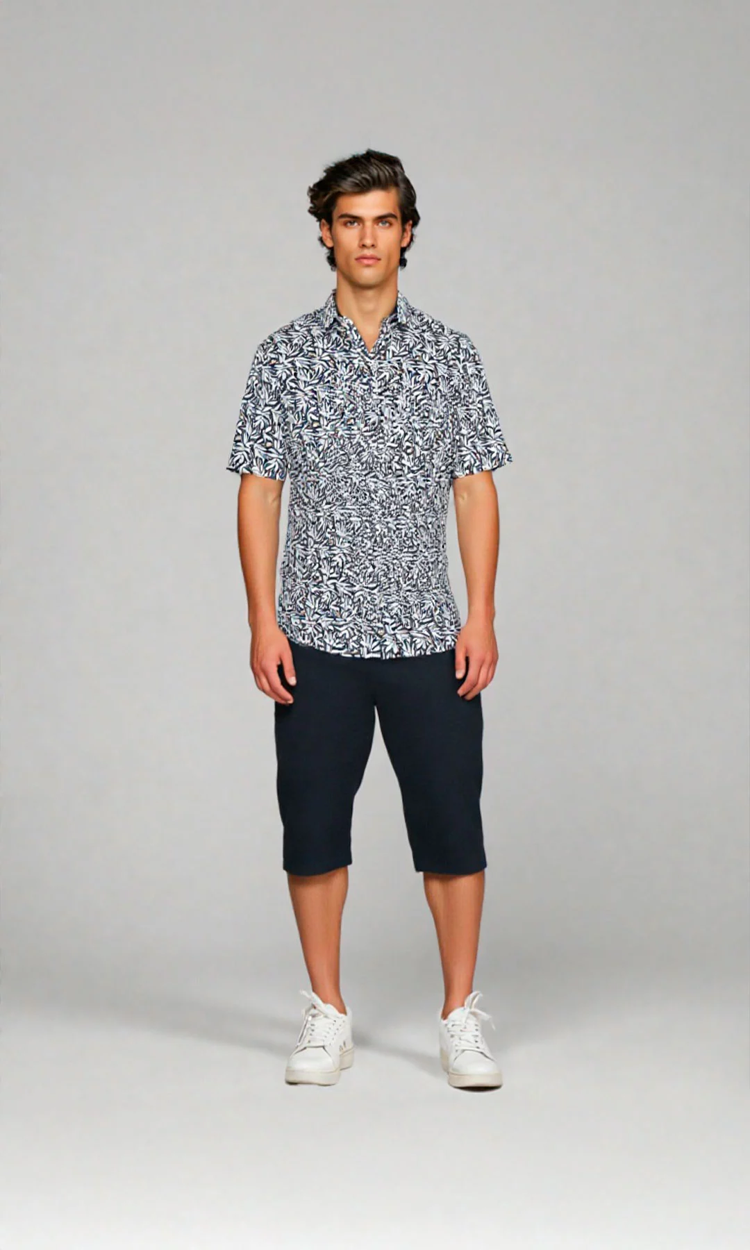 Camisa hombre manga corta estampada