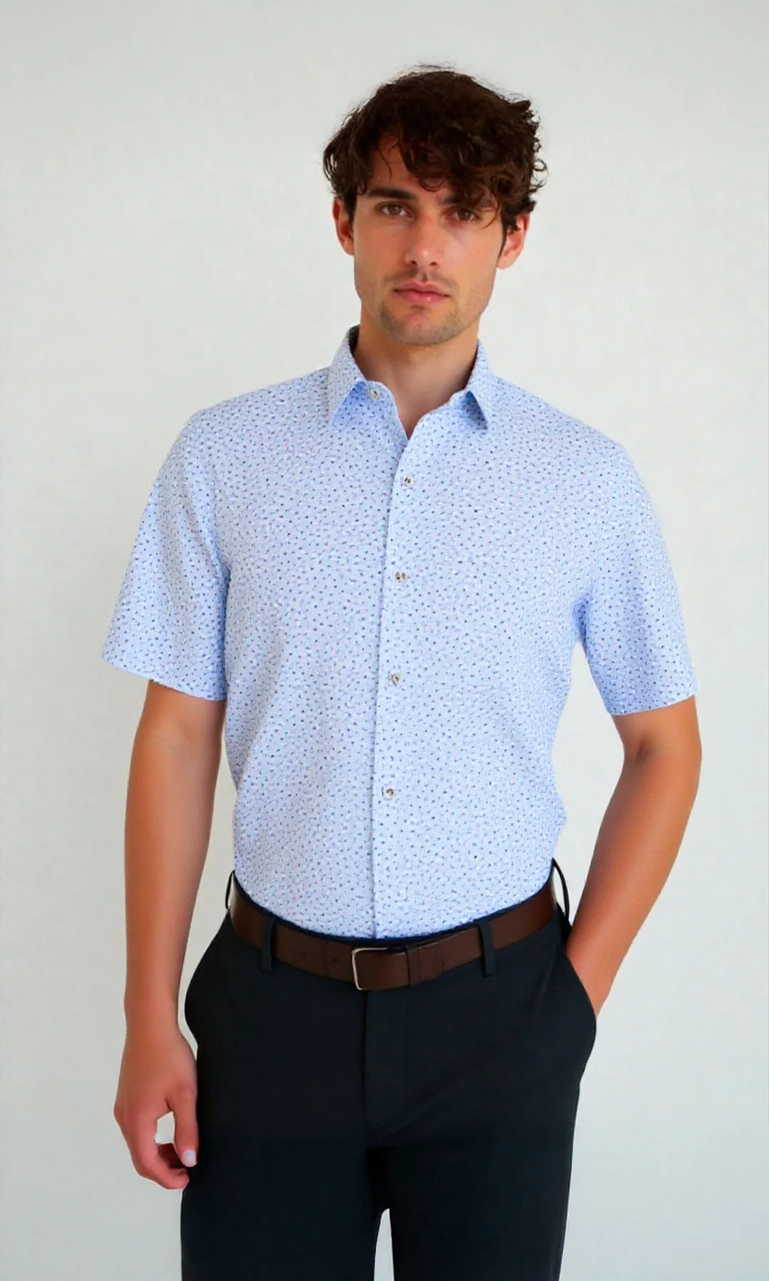 Camisa hombre manga corta con diseño - Imagen 2