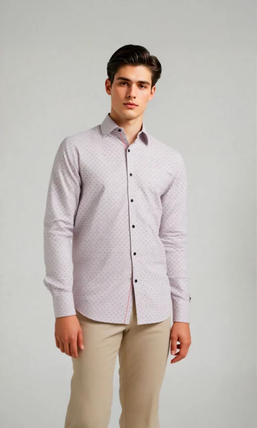 Camisa hombre manga larga estampada