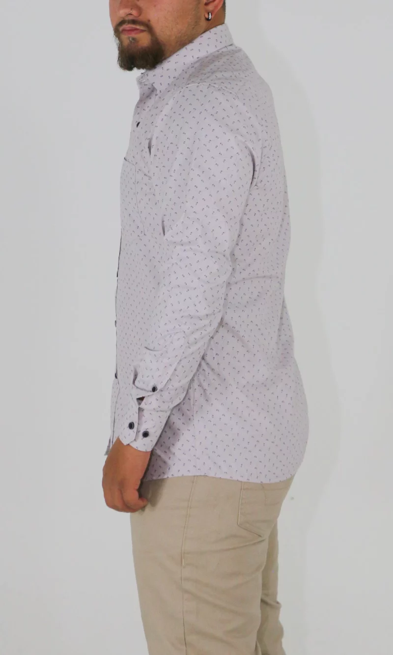 Camisa hombre manga larga estampada - Imagen 2