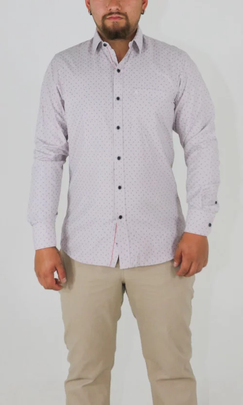 Camisa hombre manga larga estampada