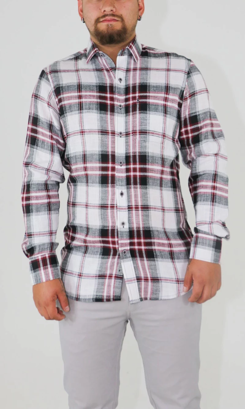 Camisa hombre manga larga cuadros - Imagen 5
