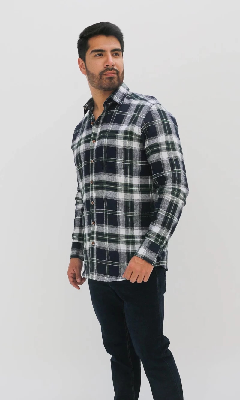 Camisa hombre manga larga cuadros - Imagen 3