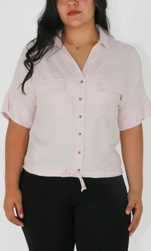 Blusa mujer manga corta unicolor