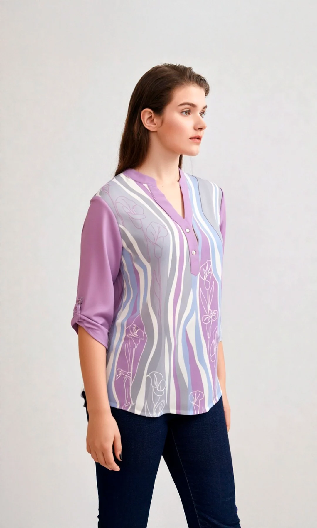 Blusa mujer manga 3/4 estampada - Imagen 4