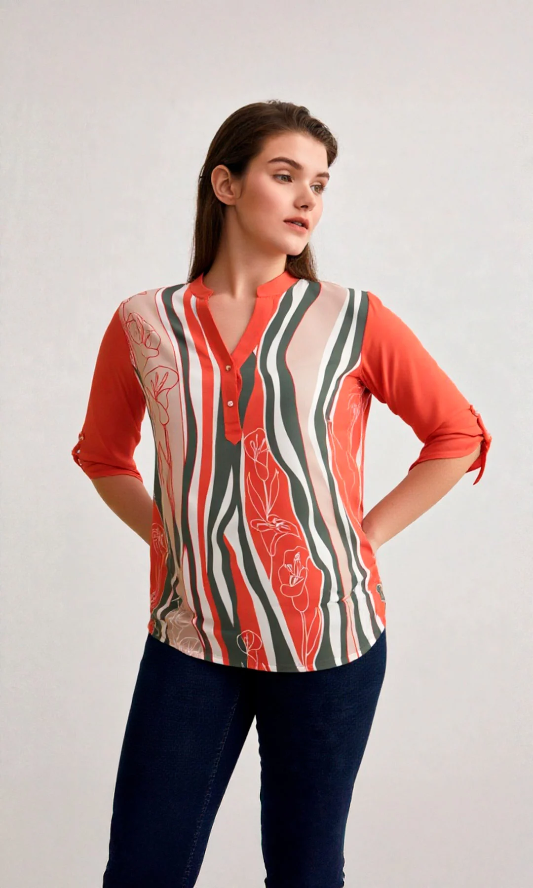 Blusa mujer manga 3/4 estampada