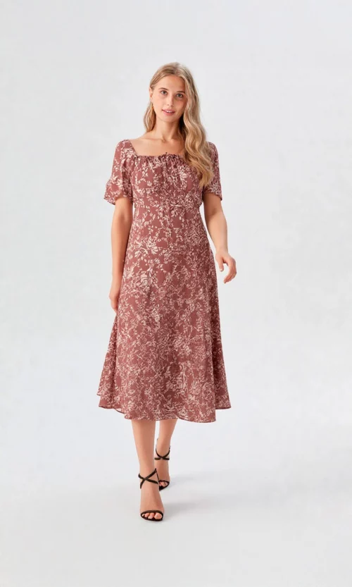 Vestido mujer manga corta estampado