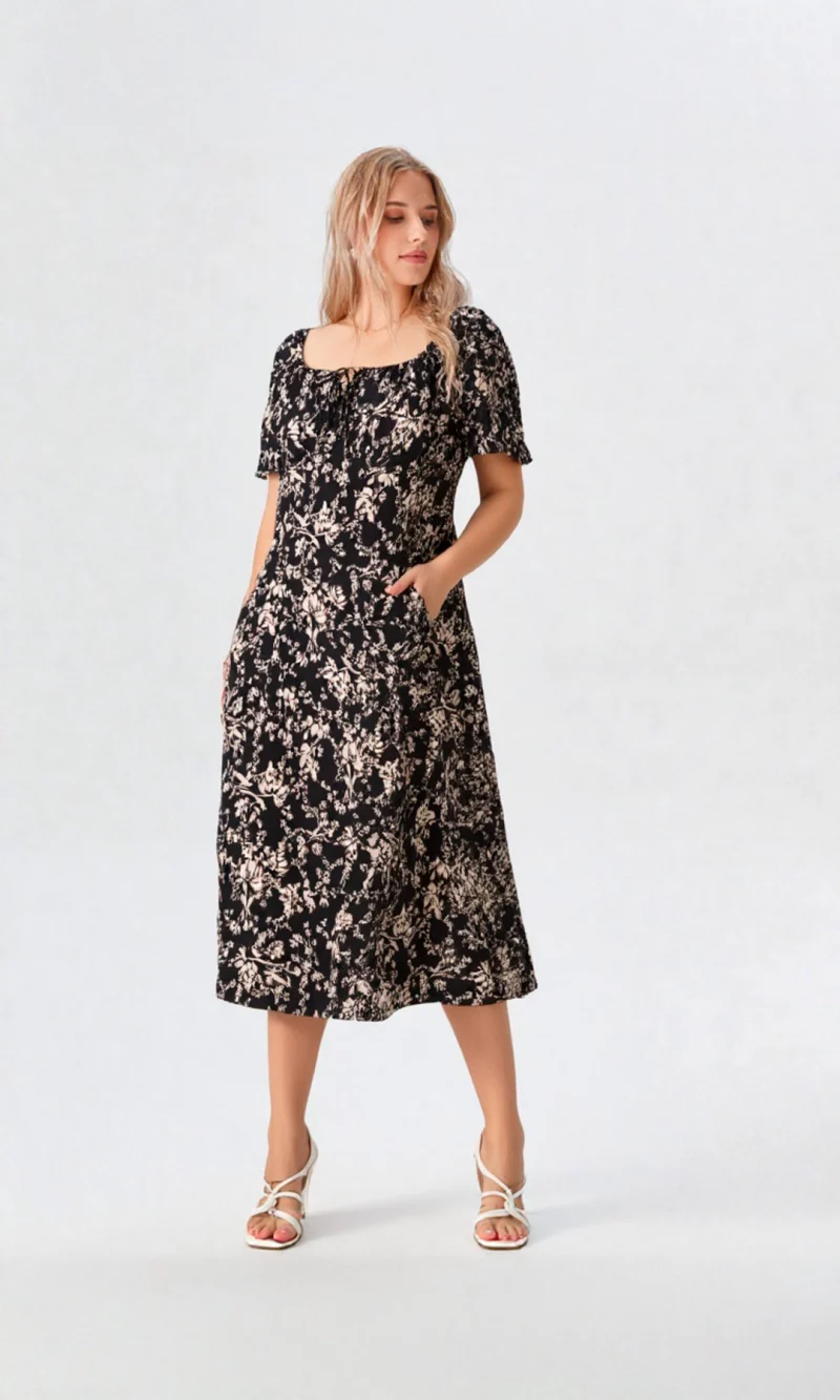 Vestido mujer manga corta estampado - Imagen 4