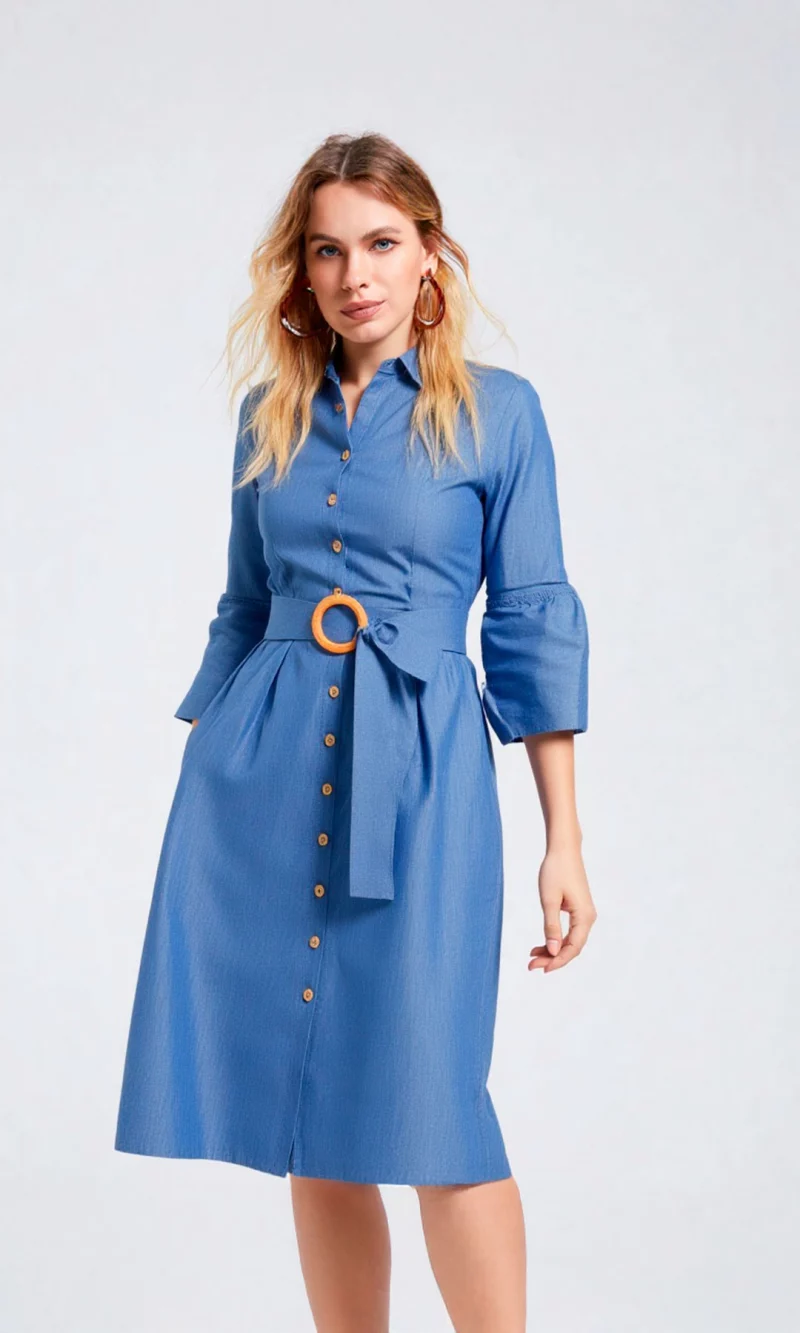 Vestido mujer unicolor - Imagen 2