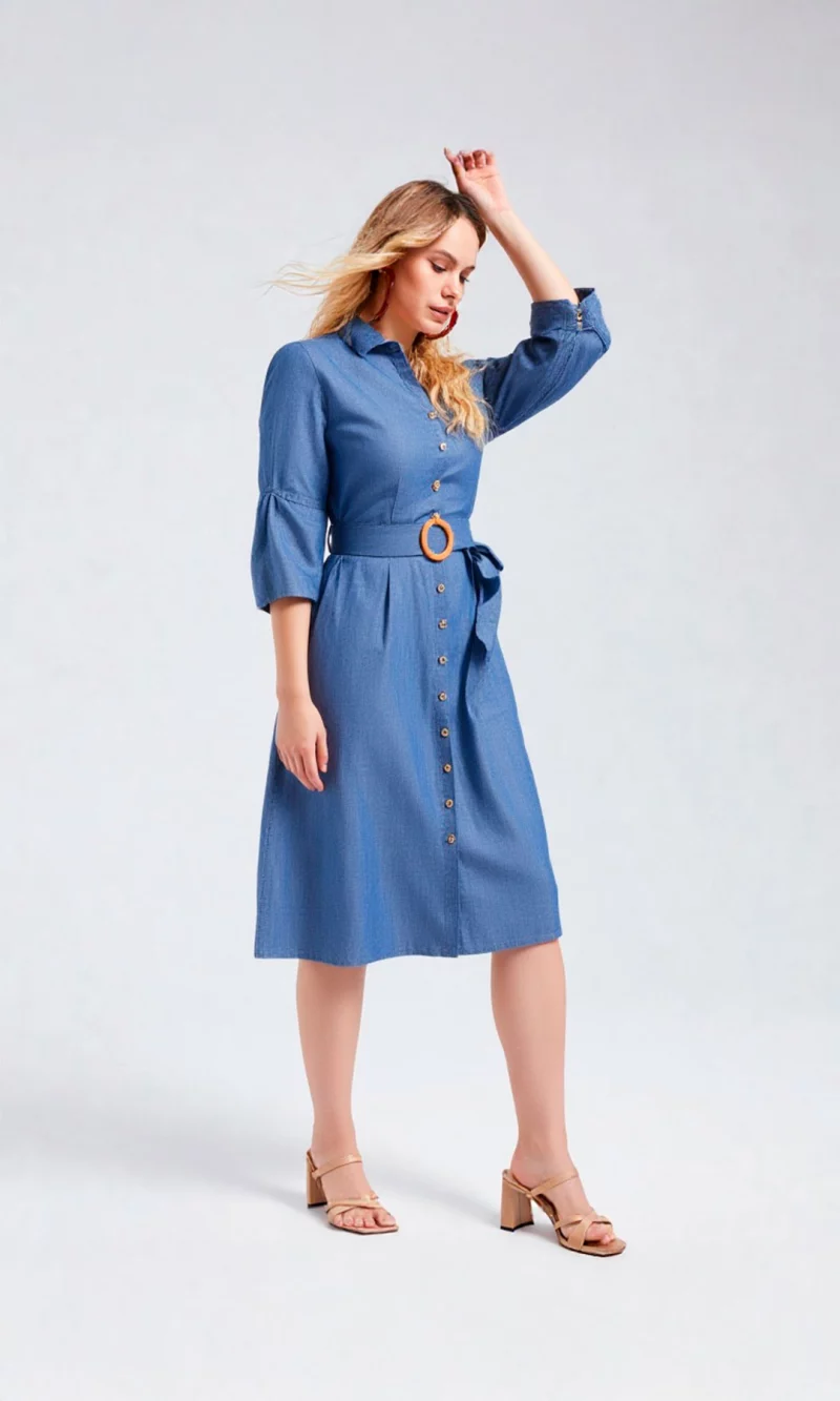 Vestido mujer unicolor - Imagen 3