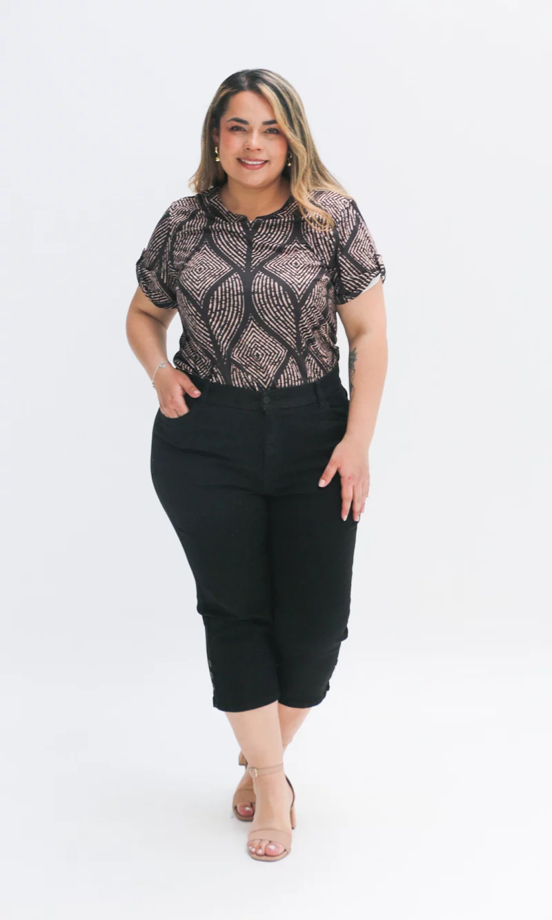 Blusa mujer manga 3/4 estampada - Imagen 2