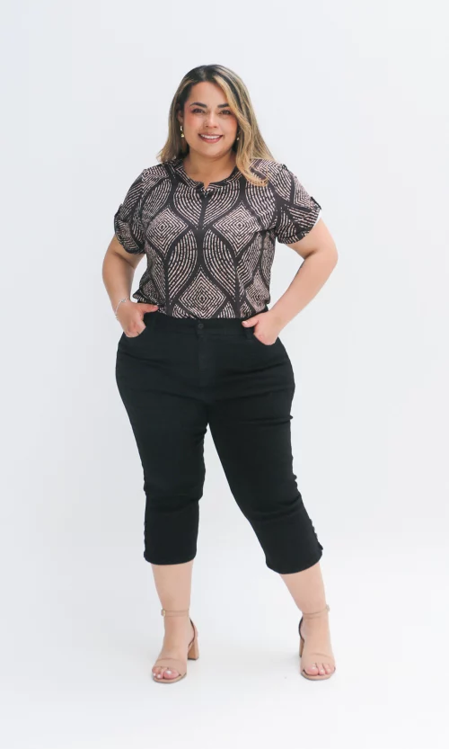Blusa mujer manga 3/4 estampada