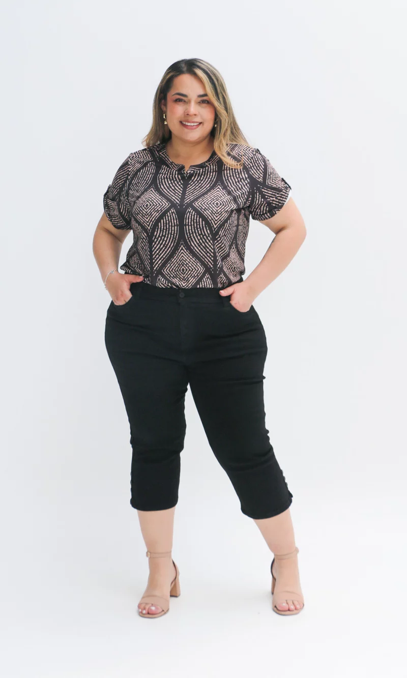 Blusa mujer manga 3/4 estampada