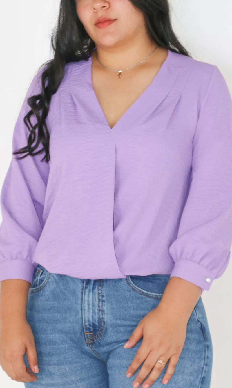 Blusa mujer manga 3/4 unicolor - Imagen 5