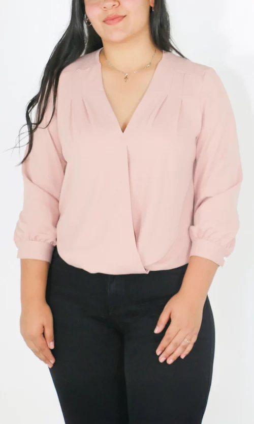 Blusa mujer manga 3/4 unicolor