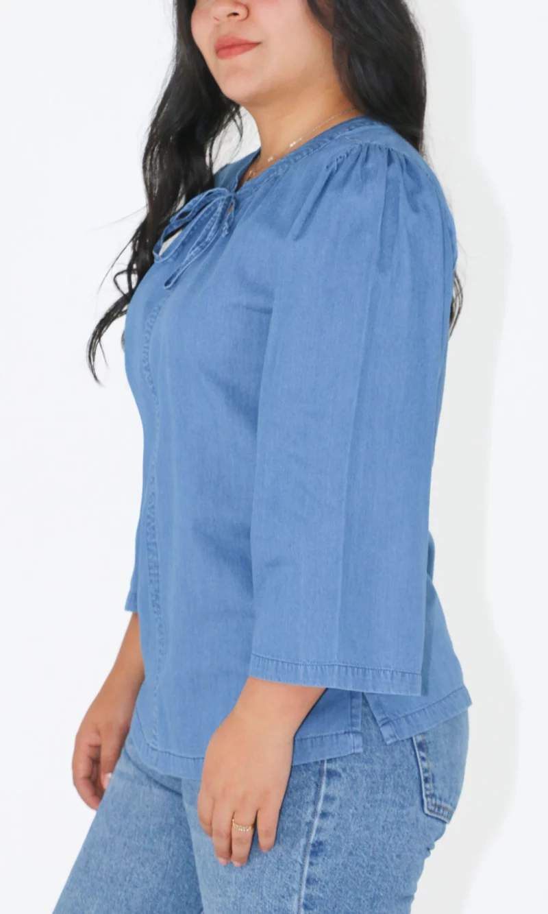 Blusa mujer manga 3/4 unicolor - Imagen 6