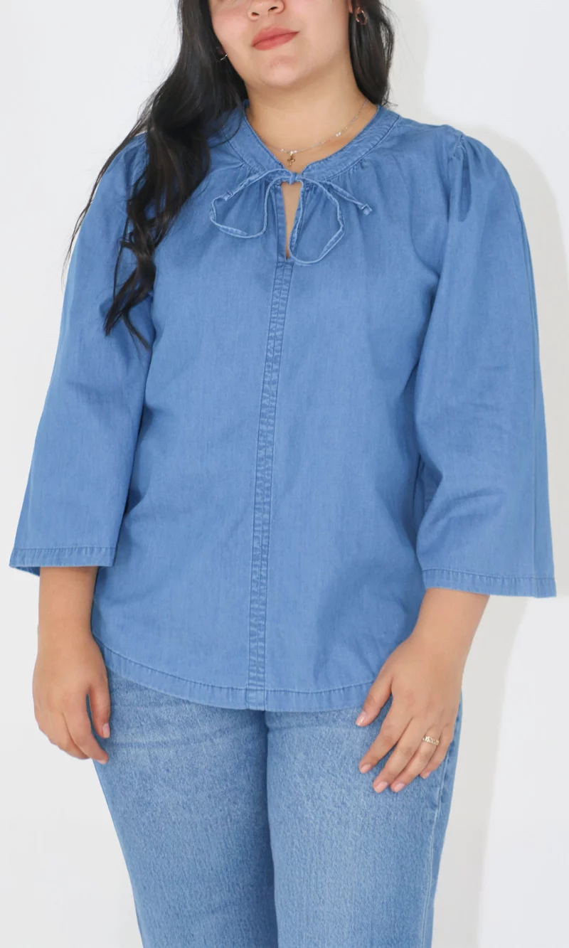 Blusa mujer manga 3/4 unicolor - Imagen 4