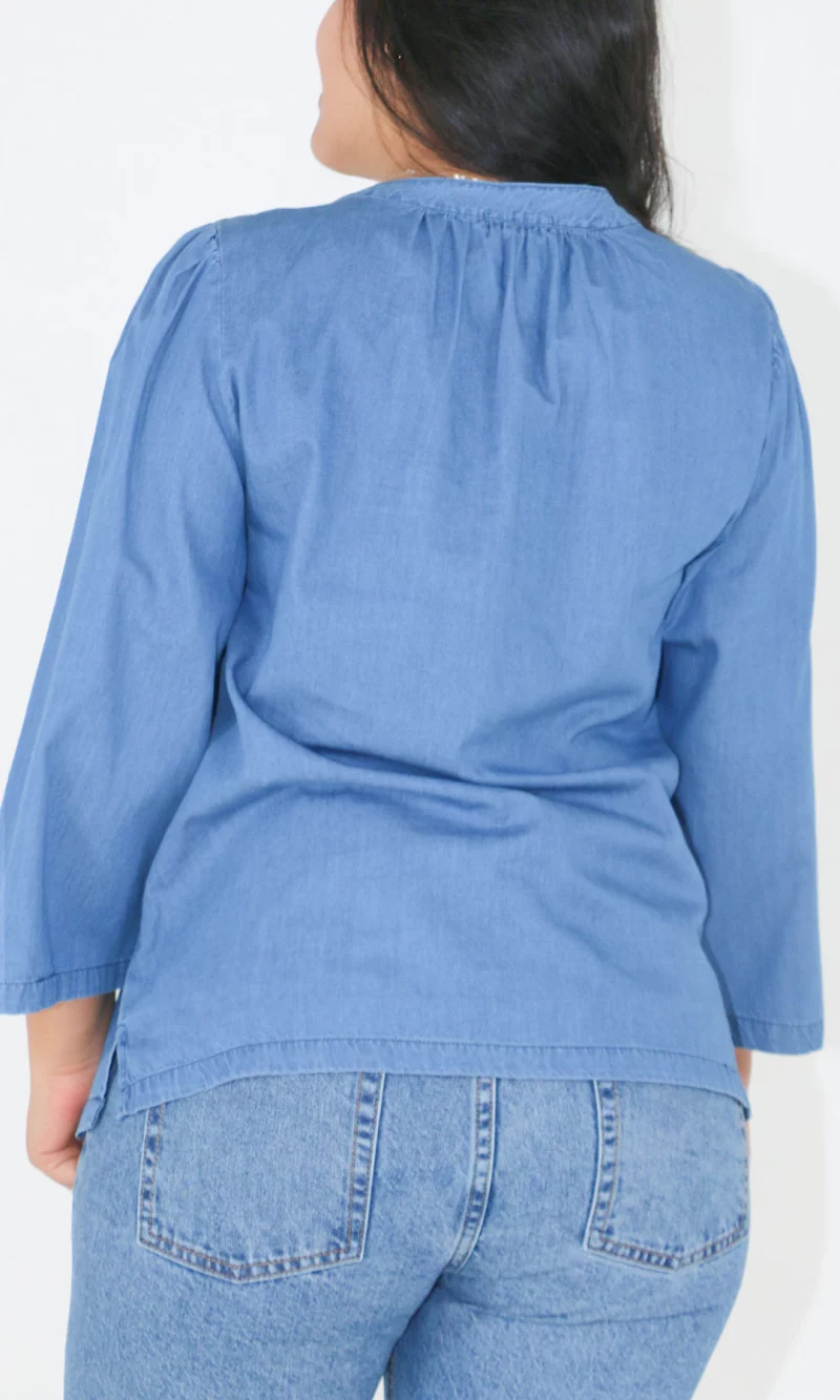 Blusa mujer manga 3/4 unicolor - Imagen 7