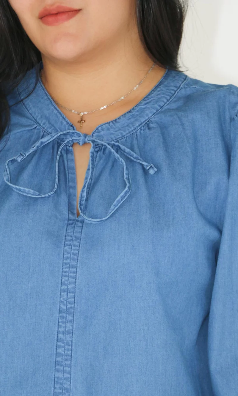 Blusa mujer manga 3/4 unicolor - Imagen 5