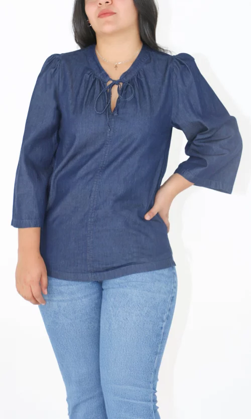 Blusa mujer manga 3/4 unicolor