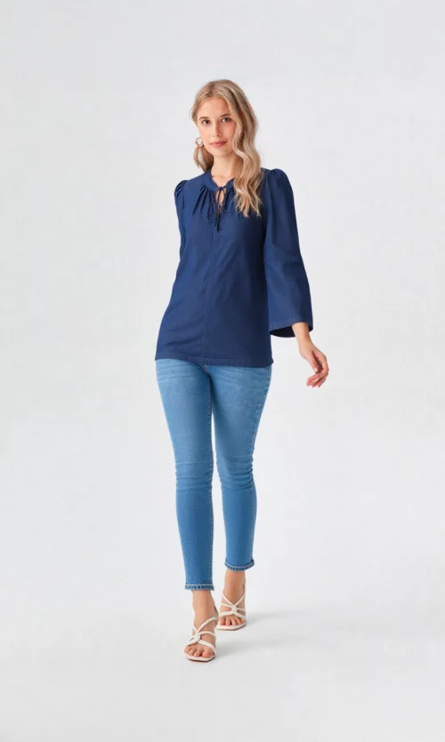 Blusa mujer manga 3/4 unicolor